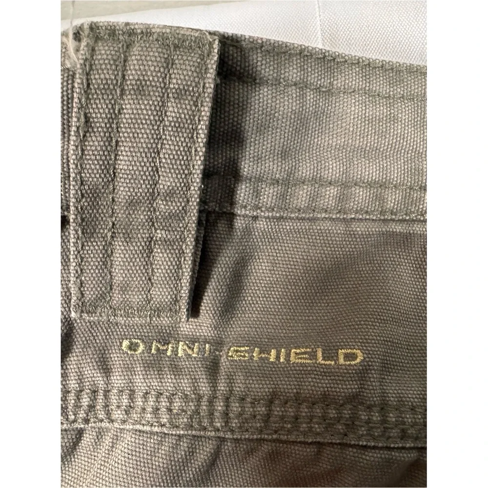 Columbia Omni-Shield Mens 34x32 Olive Green Cotton Canvas Cargo Utility Pants